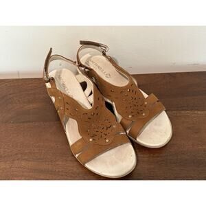 Merrell Select Fresh Veranda Link Eve Oat Straw Leather Women's 7 Brown Sandals